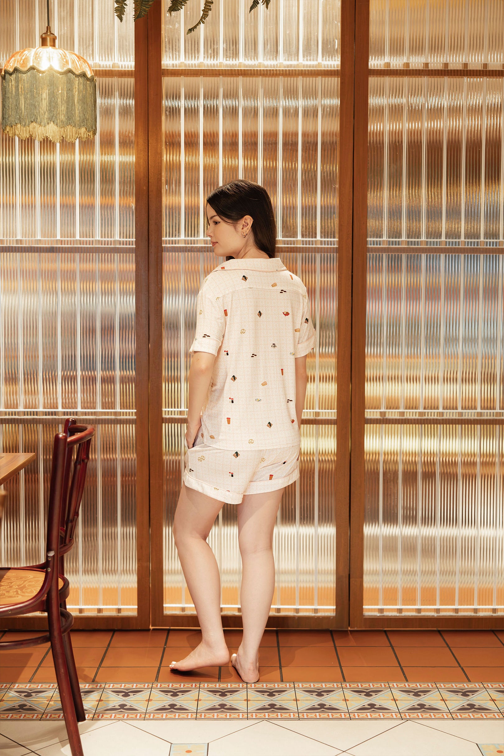 Signature Pyjamas Shorts in Kopitiam Blush