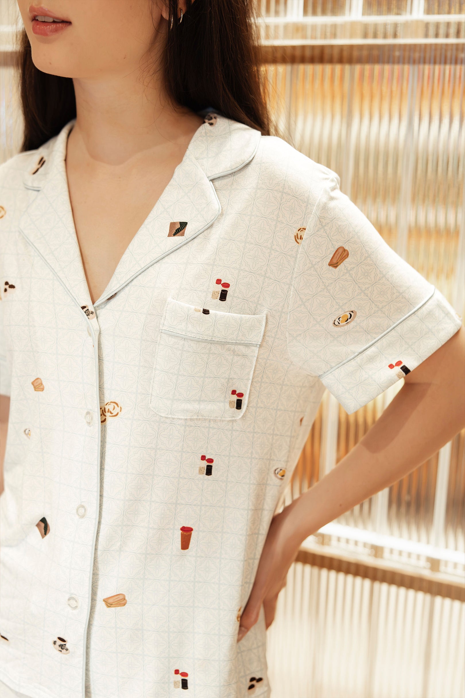 Signature Pyjamas Shirt in Kopitiam Jade