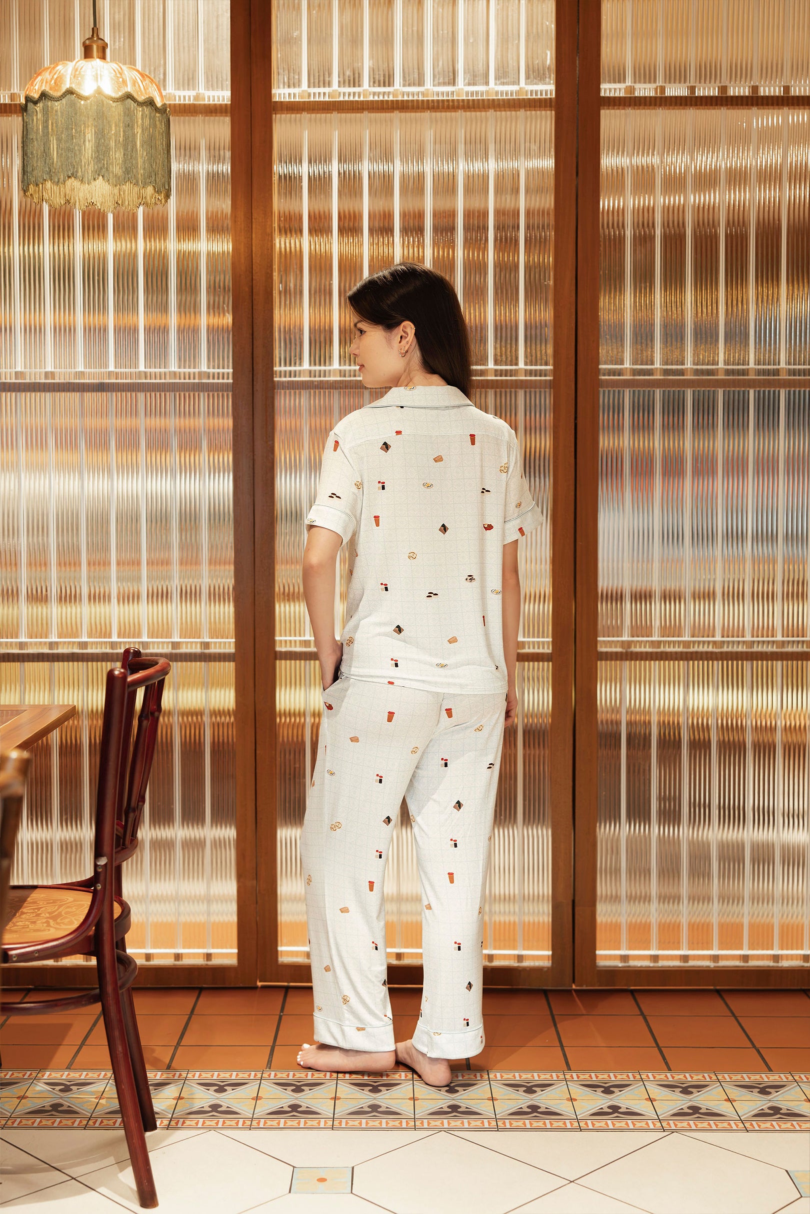 Signature (Pants Set) Pyjamas Top in Kopitiam Jade