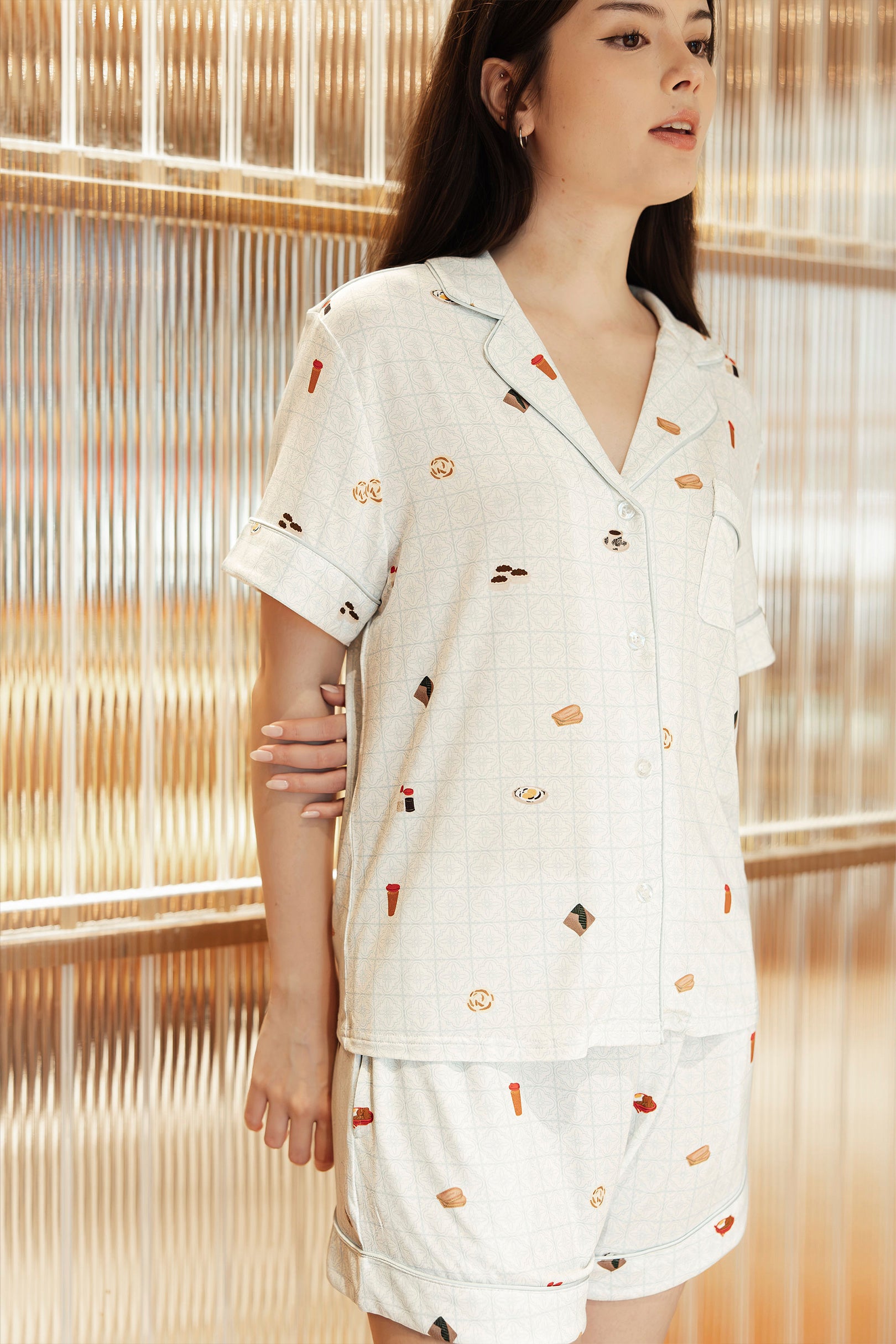 Signature Pyjamas Set in Kopitiam Jade