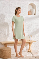 Load image into Gallery viewer, Ice-Cool Lounge Dress in Matcha Latte
