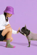 Load image into Gallery viewer, Selenight Co x Pat Law Crew Socks in Eggplant
