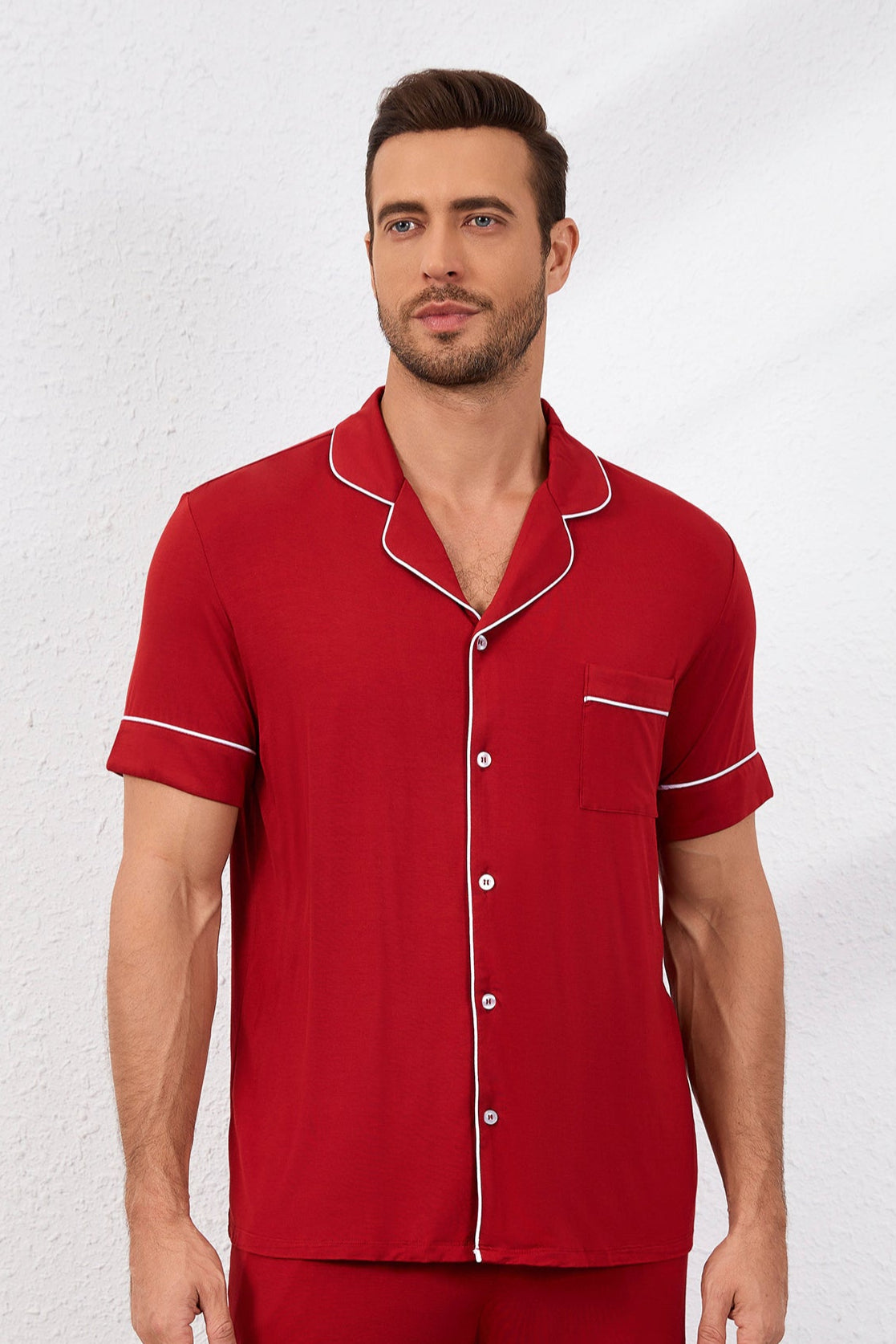 Men's Signature Pyjamas Shirt in Merah Putih