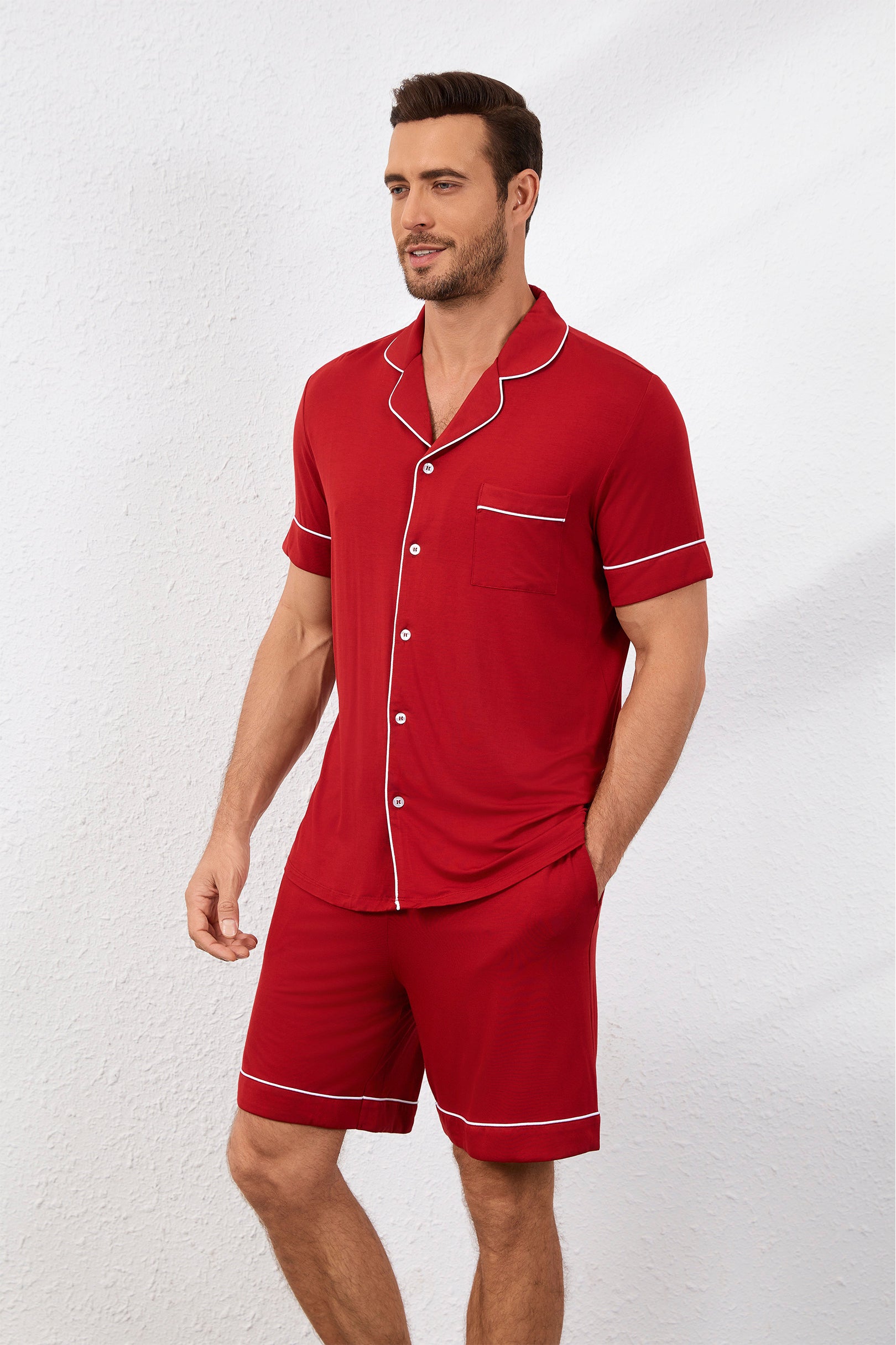 Men's Signature Pyjamas Shirt in Merah Putih