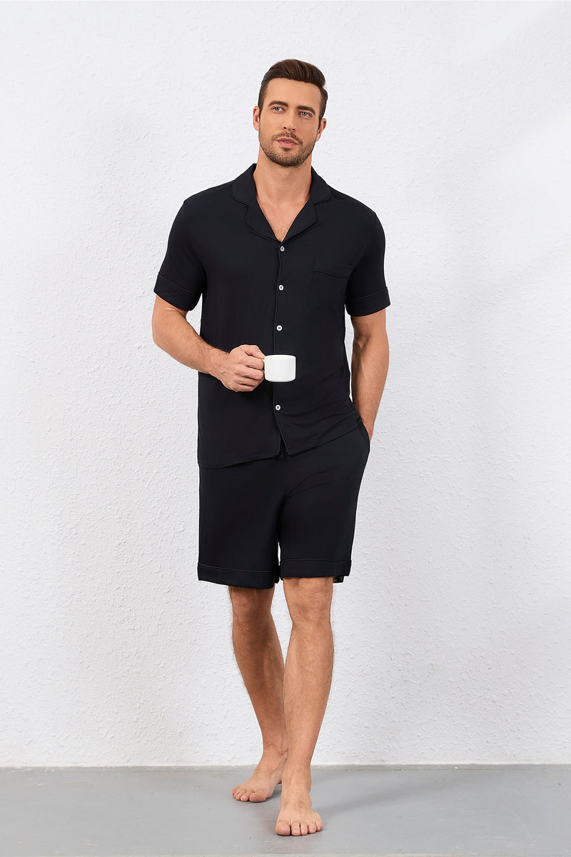 Men's Signature Pyjamas Set in Noir – Selenightco