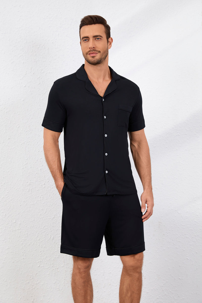 Men's Signature Pyjamas Set in Noir – Selenightco