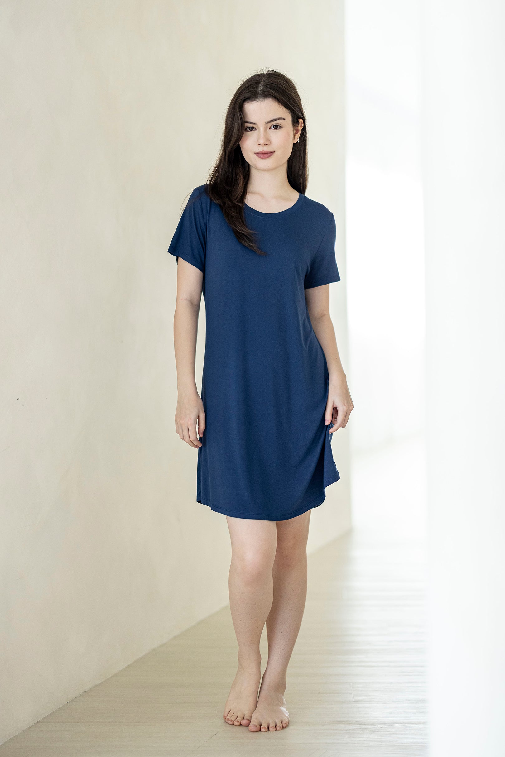 Ice-Cool Lounge Dress in Midnight Blue