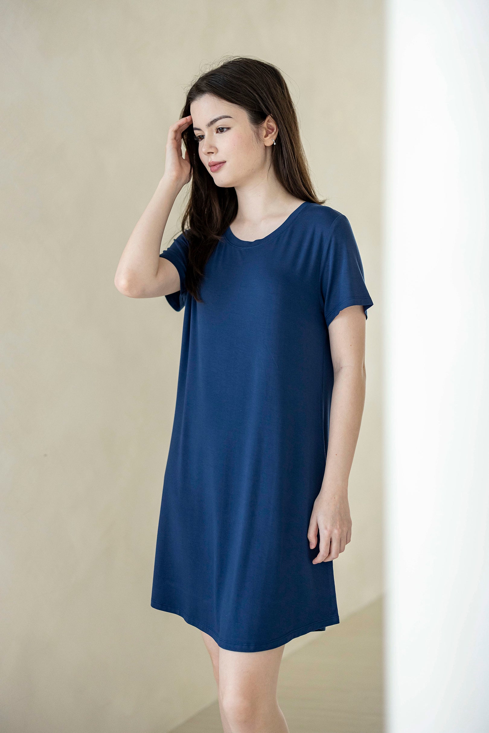 Ice-Cool Lounge Dress in Midnight Blue