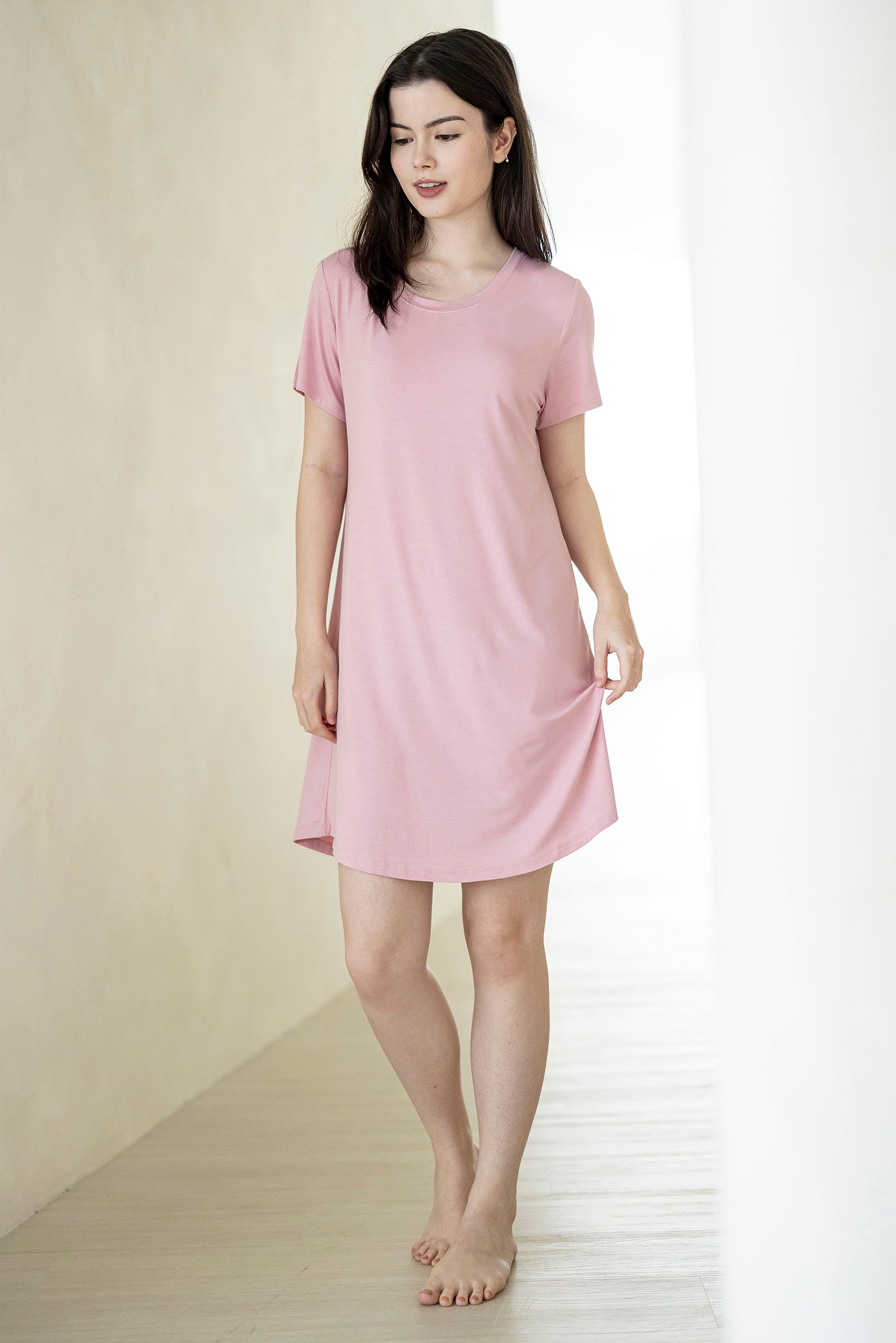 Ice-Cool Lounge Dress in Peony Pink