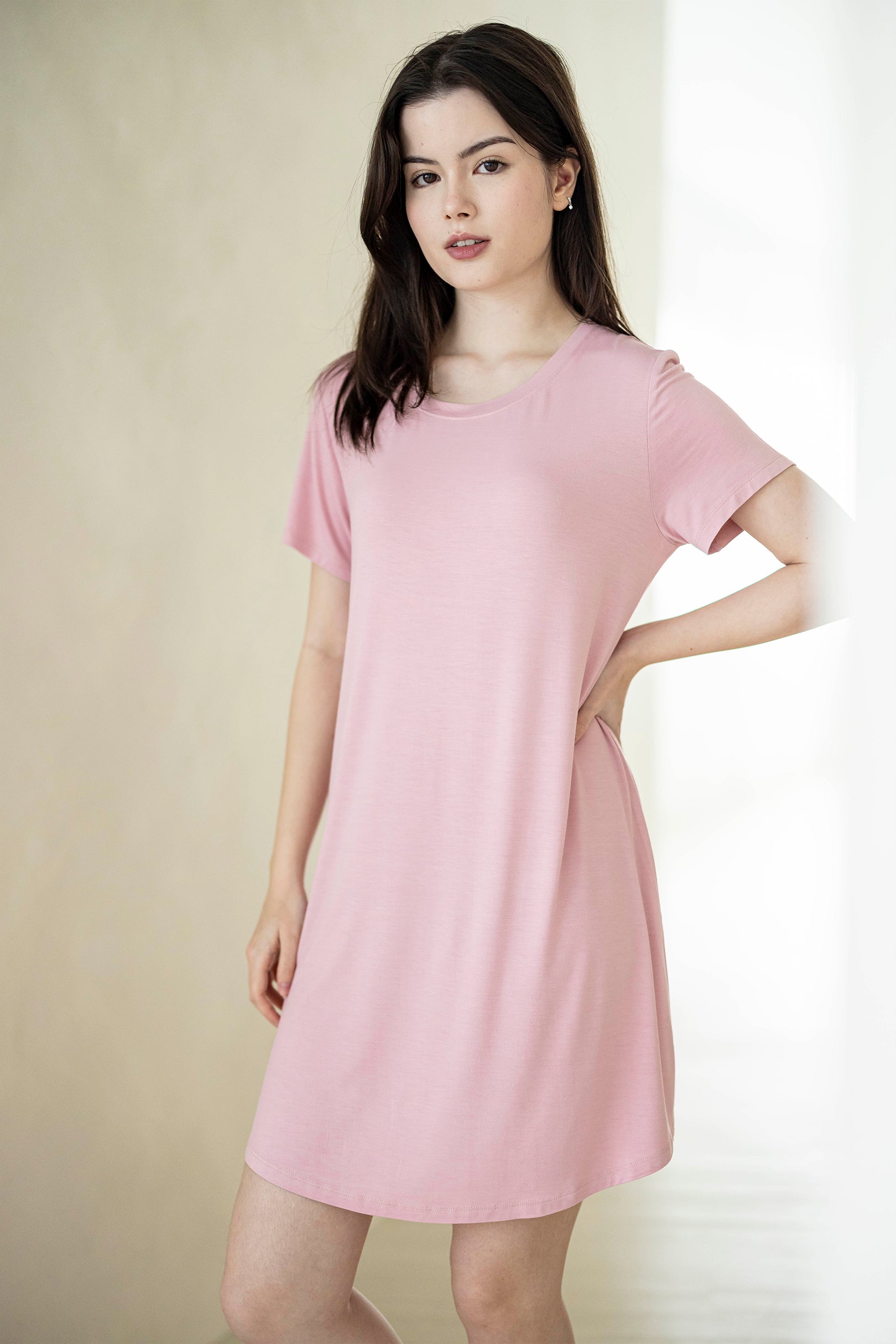 Ice-Cool Lounge Dress in Peony Pink
