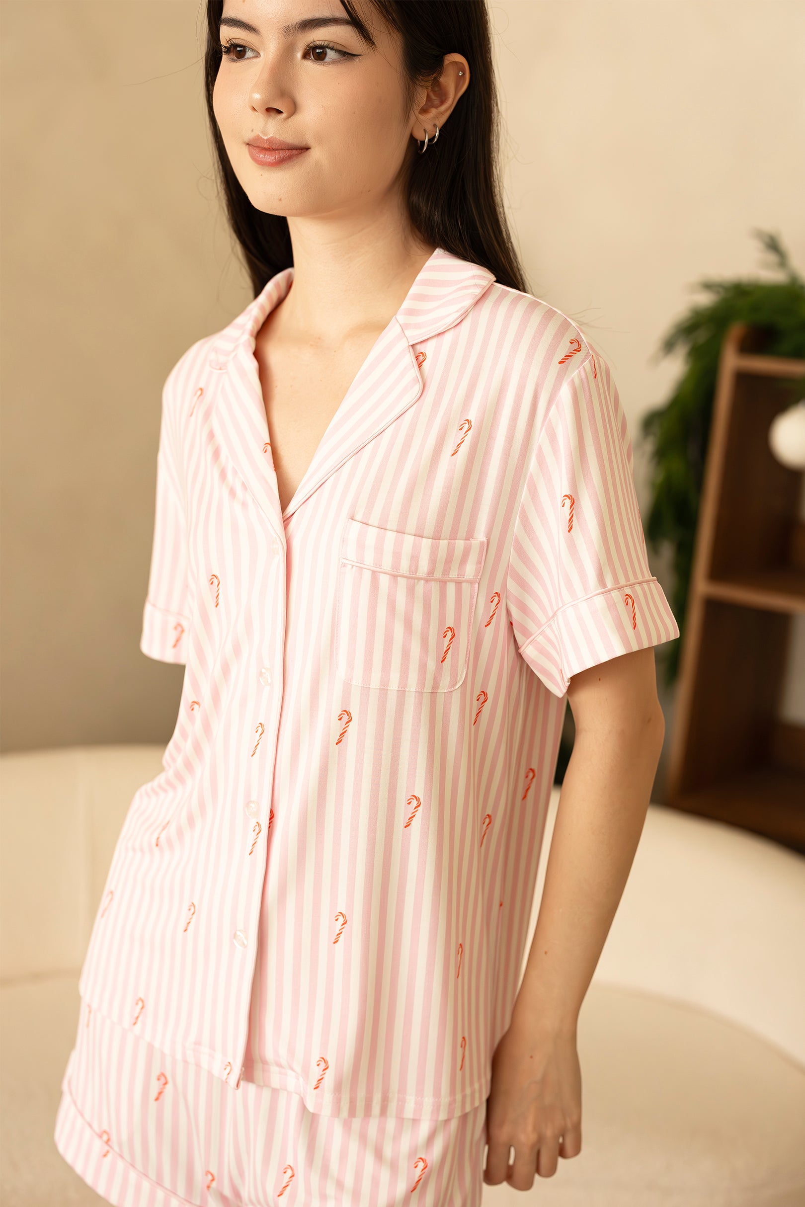 Signature Pyjamas Set in Candy Cane Trail