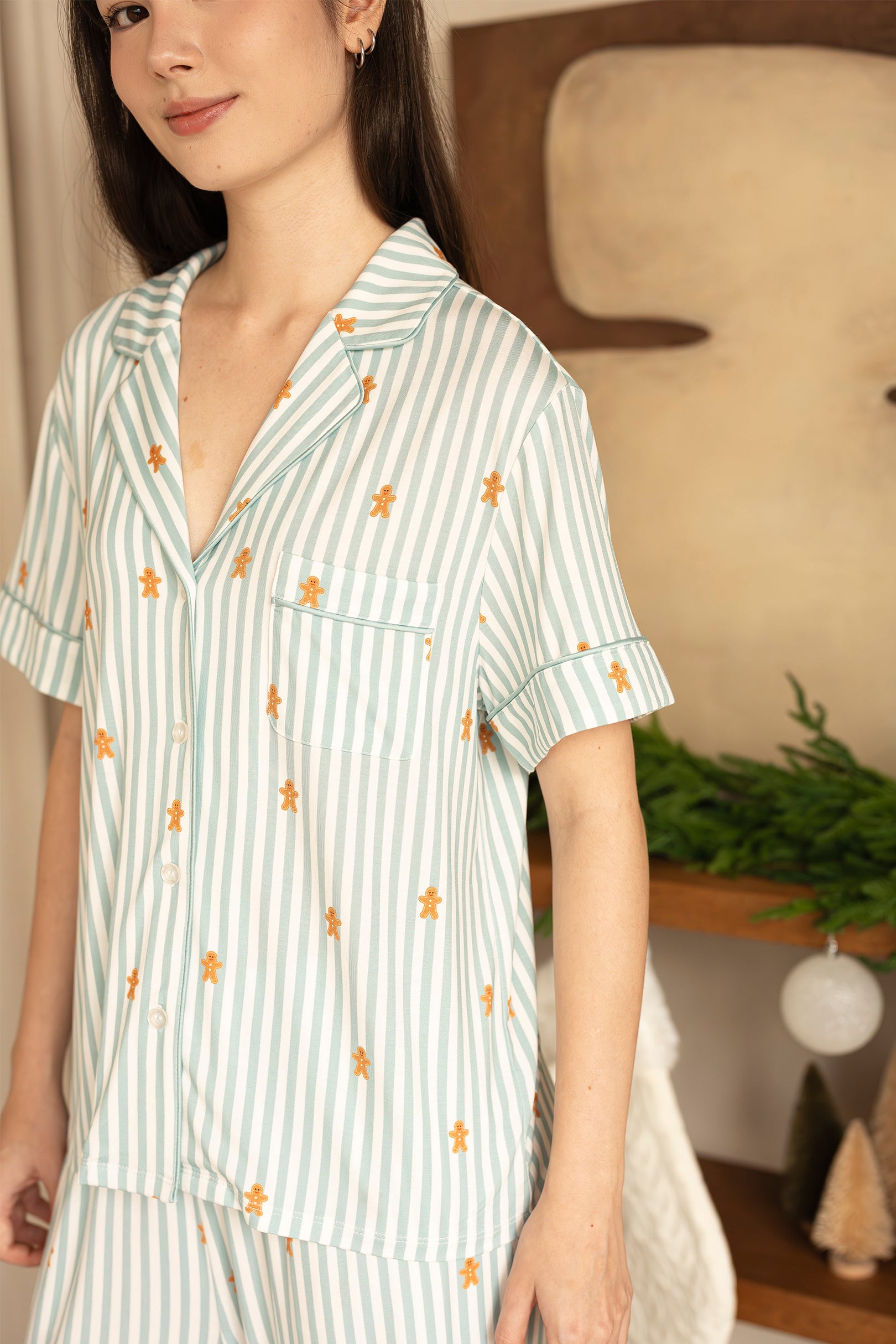 Signature (Pants Set) Pyjamas Top in Gingerbread Lane