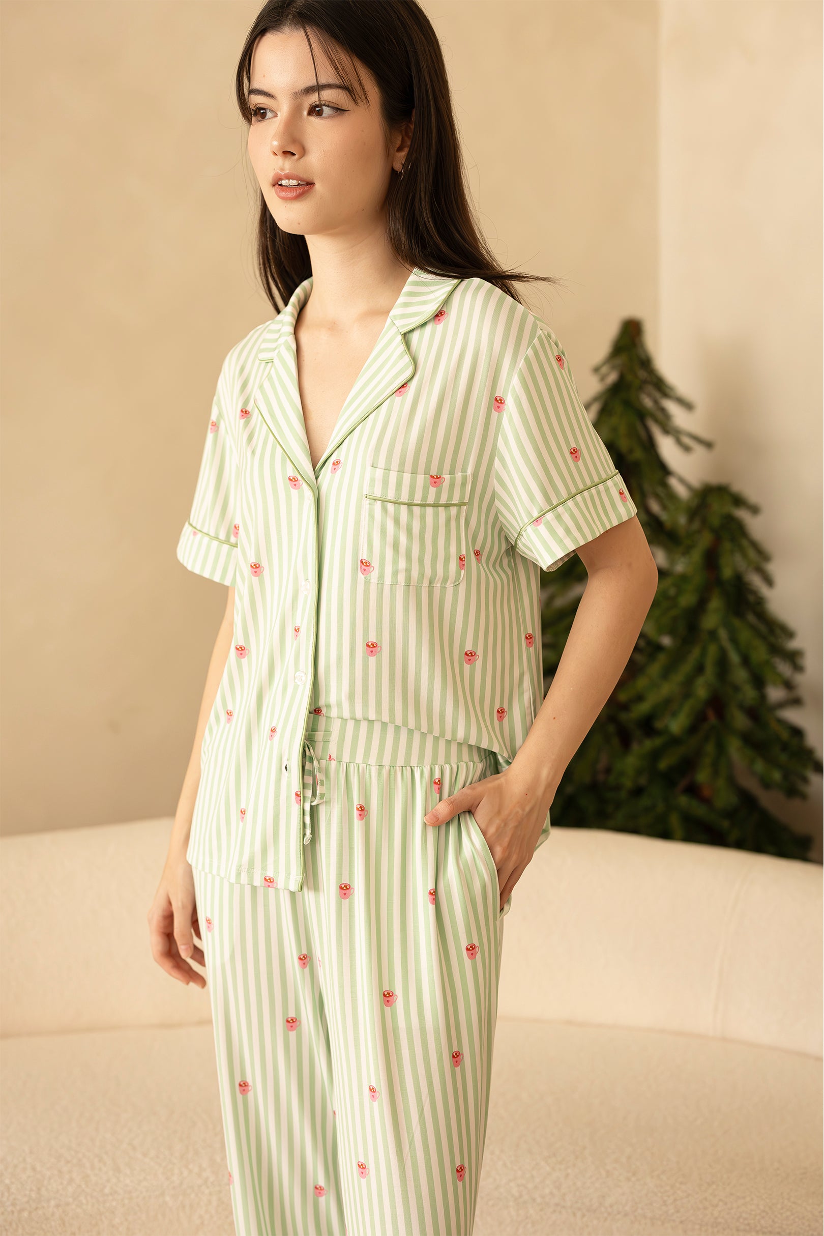 Signature Pants Set in Hot Chocolate Avenue