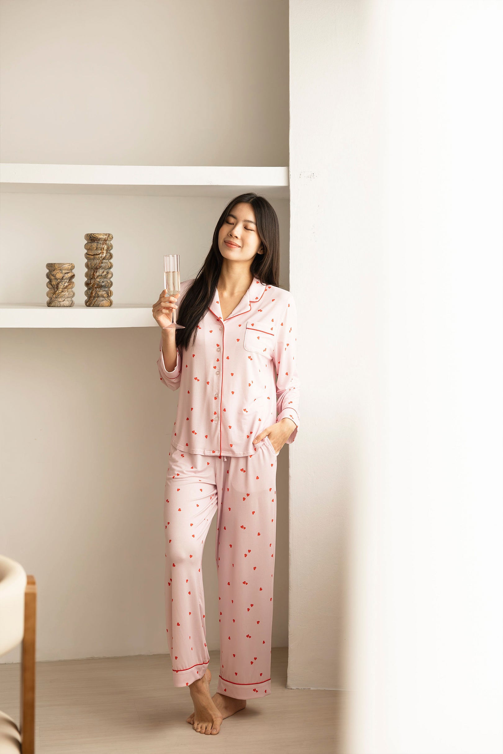 Signature Long Pyjamas Set in Hearts