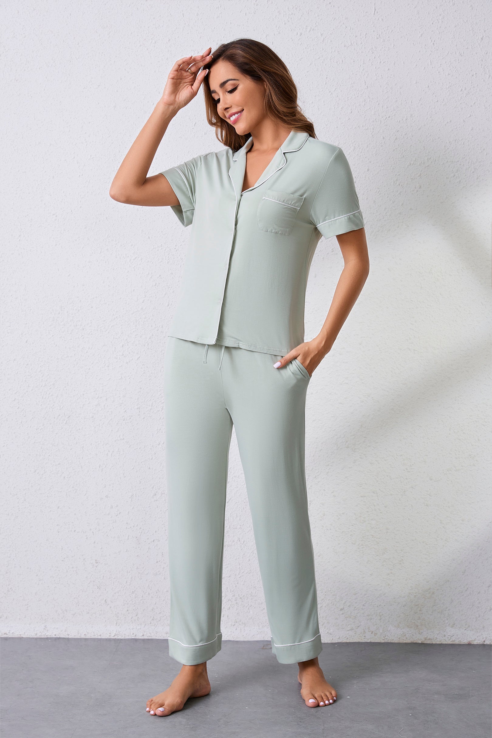 Signature Pants Set in Sage Green