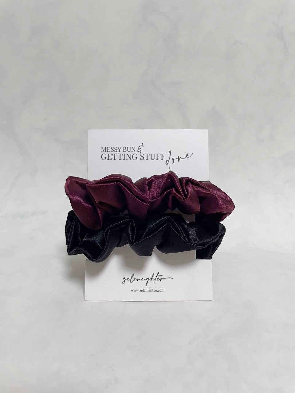 Mulberry Silk Scrunchie - Merlot (Set of 2)