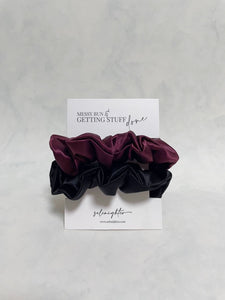 Mulberry Silk Scrunchie - Merlot (Set of 2)